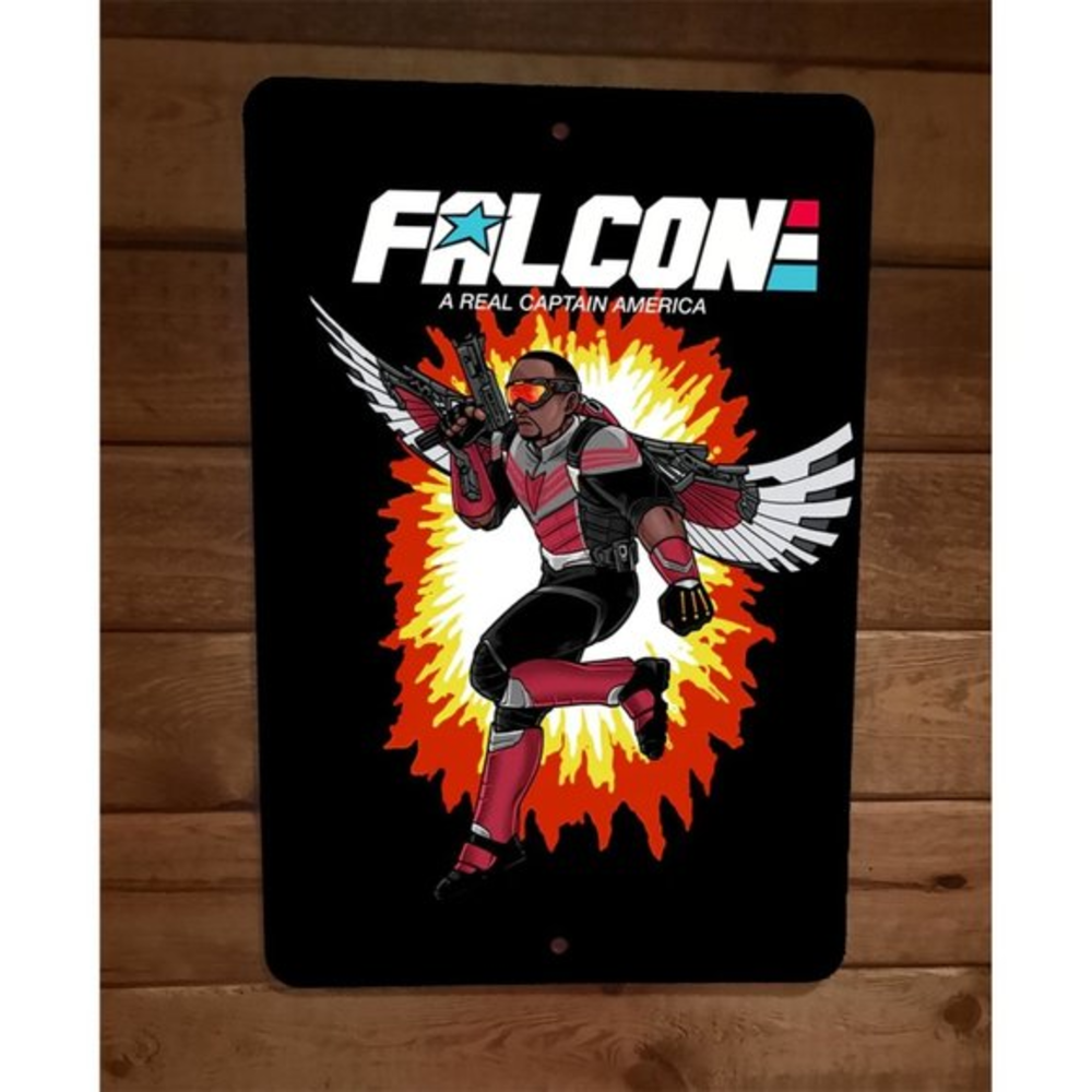 Falcon a Real Captain America GI Joe Marvel Avengers Parody 8x12 Metal Wall Sign